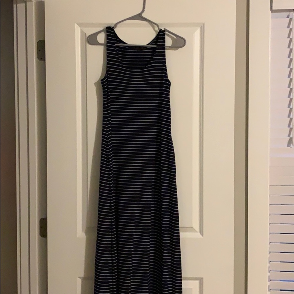 The Limited navy striped maxi dress